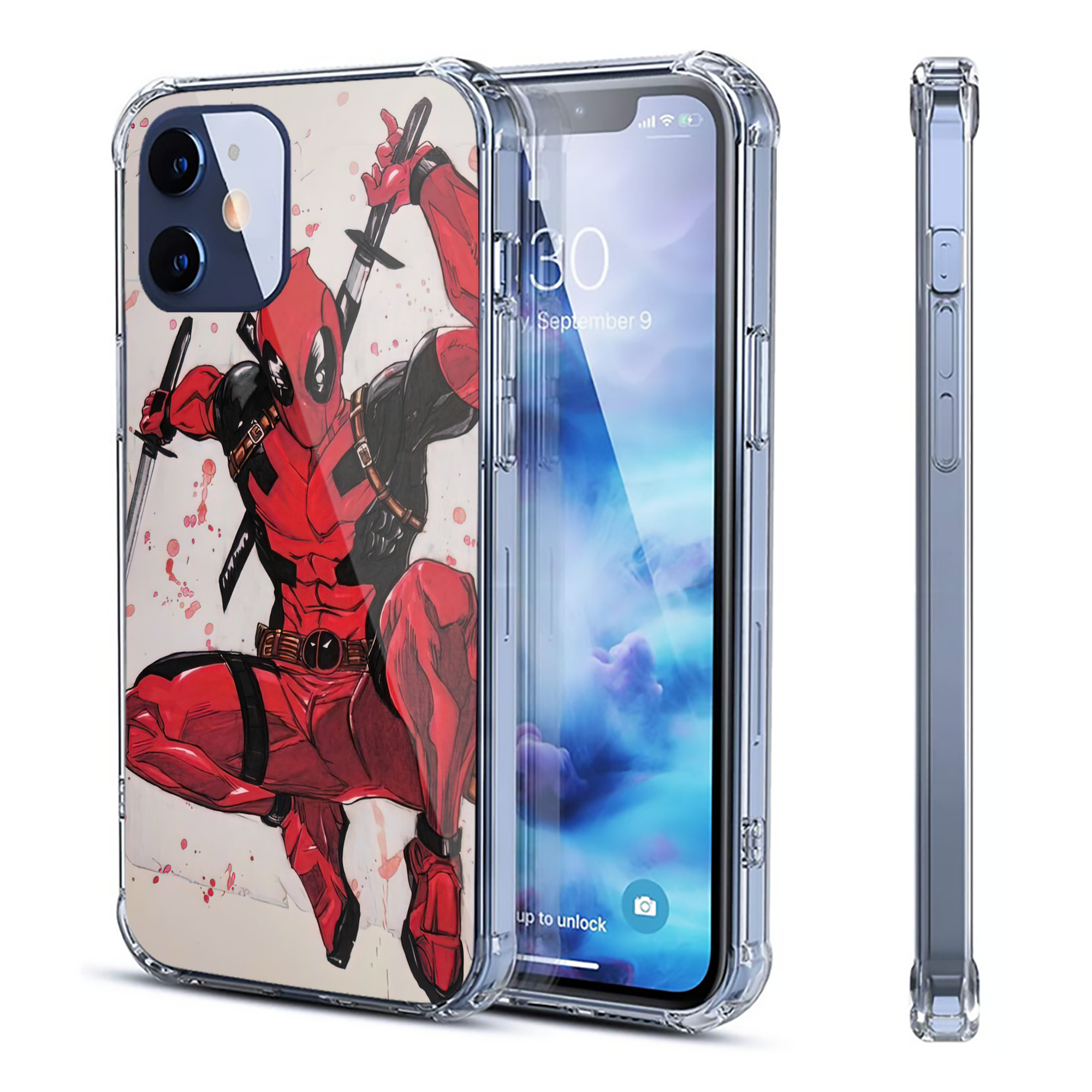（画像用） Deadpool デッドプール 【iPhone 12シリーズ対応】透明スマホケース（クリアソフトケース）